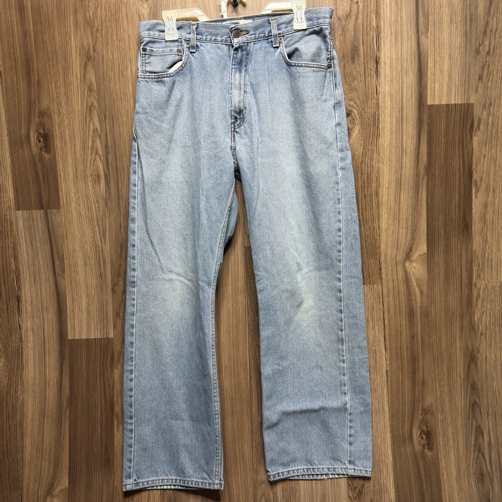 Levis Signature 552 Jeans 33x32 Mens Light Wash Loose Fit Straight Leg Blue